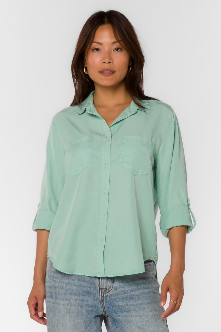 Sirena Spearmint Shirt - Tops - Velvet Heart Clothing
