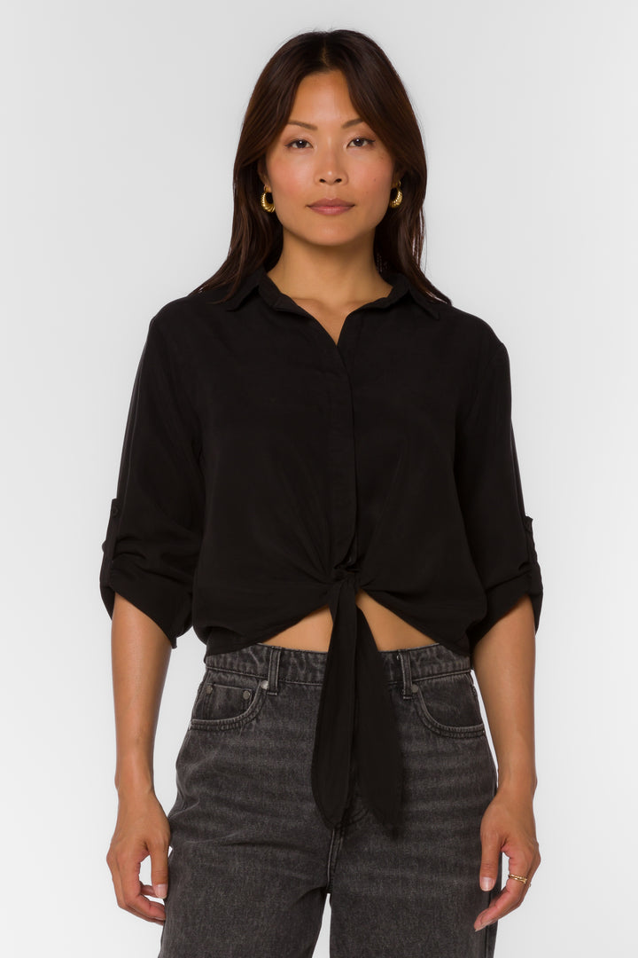 Solange Black Shirt - Tops - Velvet Heart Clothing
