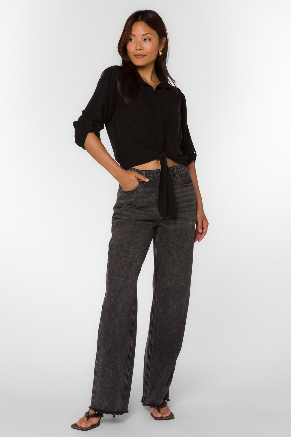 Solange Black Shirt - Tops - Velvet Heart Clothing