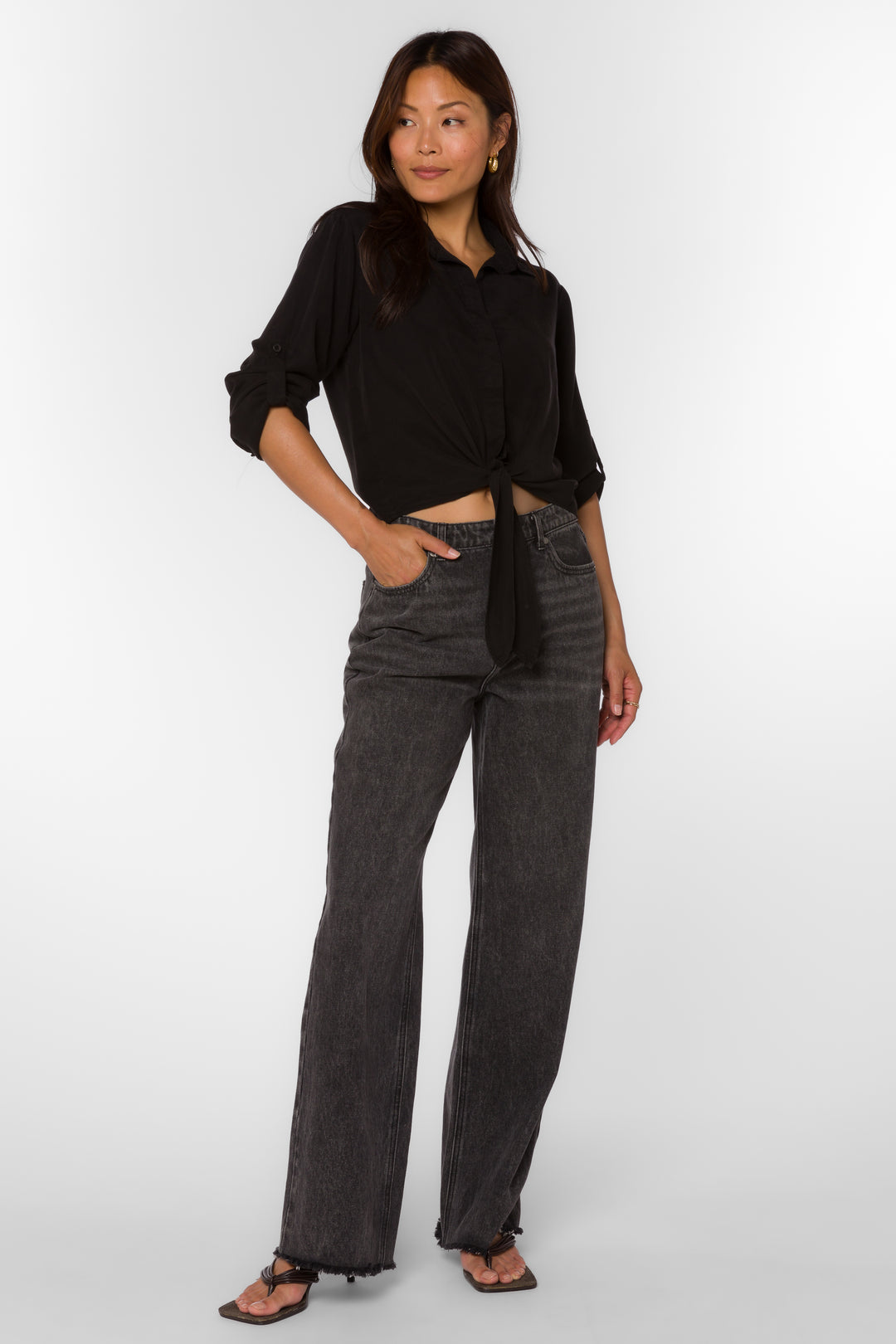 Solange Black Shirt - Tops - Velvet Heart Clothing