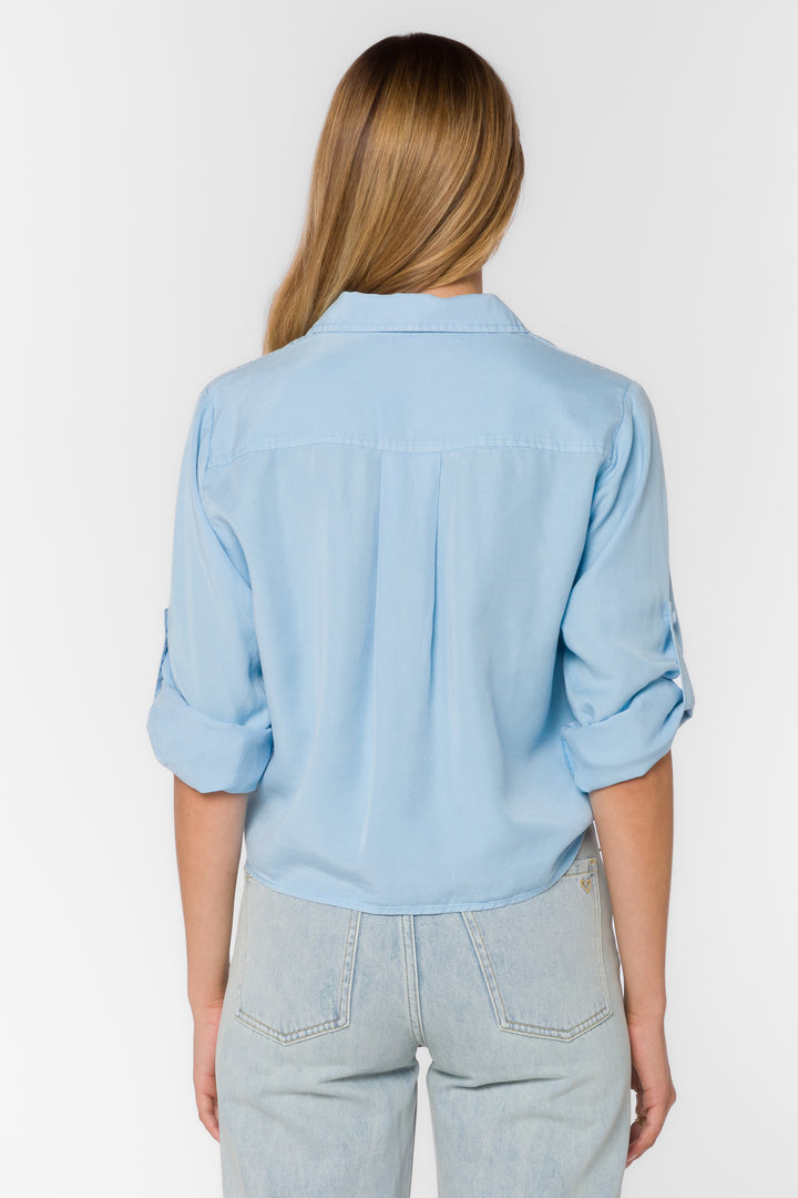Solange Cool Blue Shirt - Tops - Velvet Heart Clothing