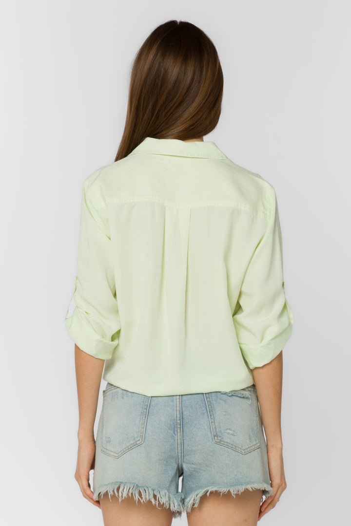 Solange Lime Cream Shirt - Tops - Velvet Heart Clothing