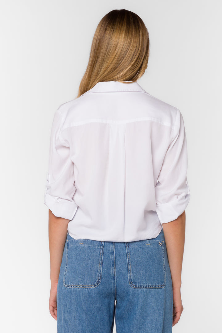 Solange Optic White Shirt - Tops - Velvet Heart Clothing