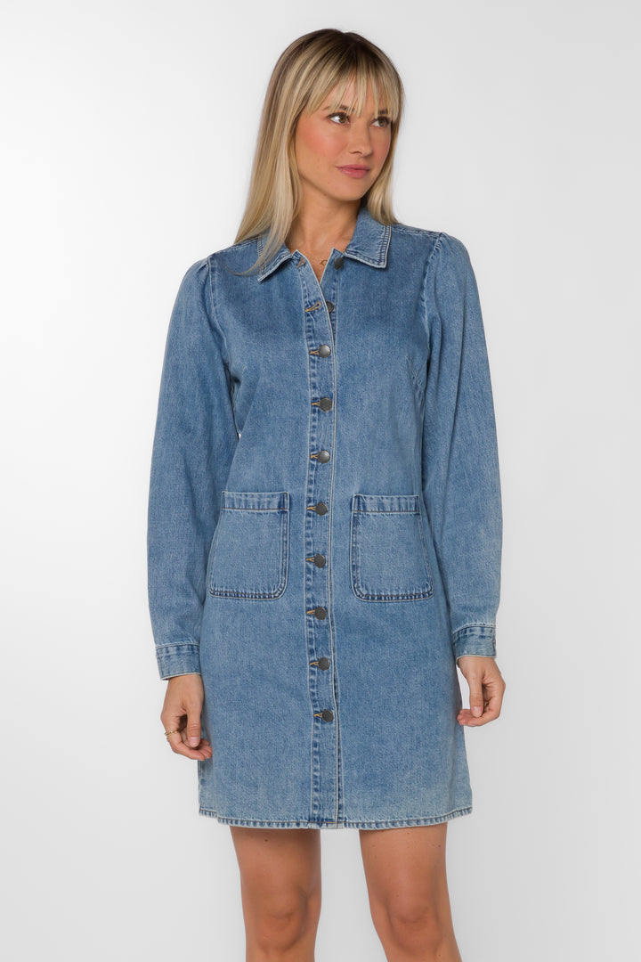 Sonja Blue Havana Dress - Dresses - Velvet Heart Clothing