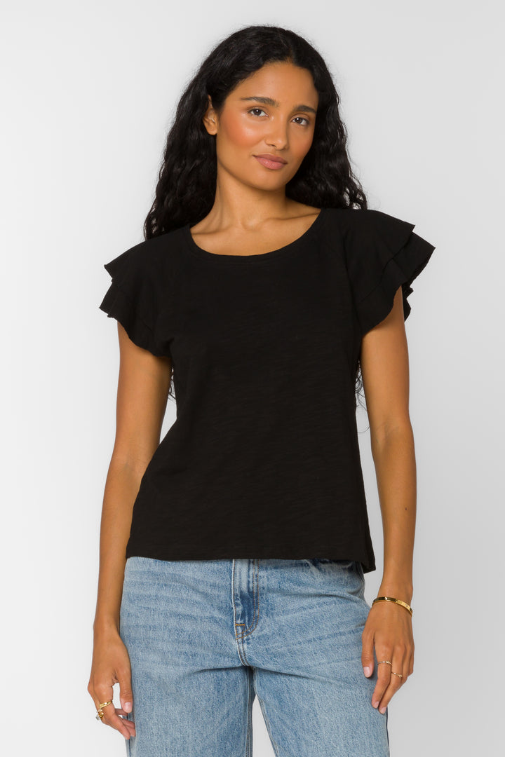 Sunny Black Tee - Tops - Velvet Heart Clothing