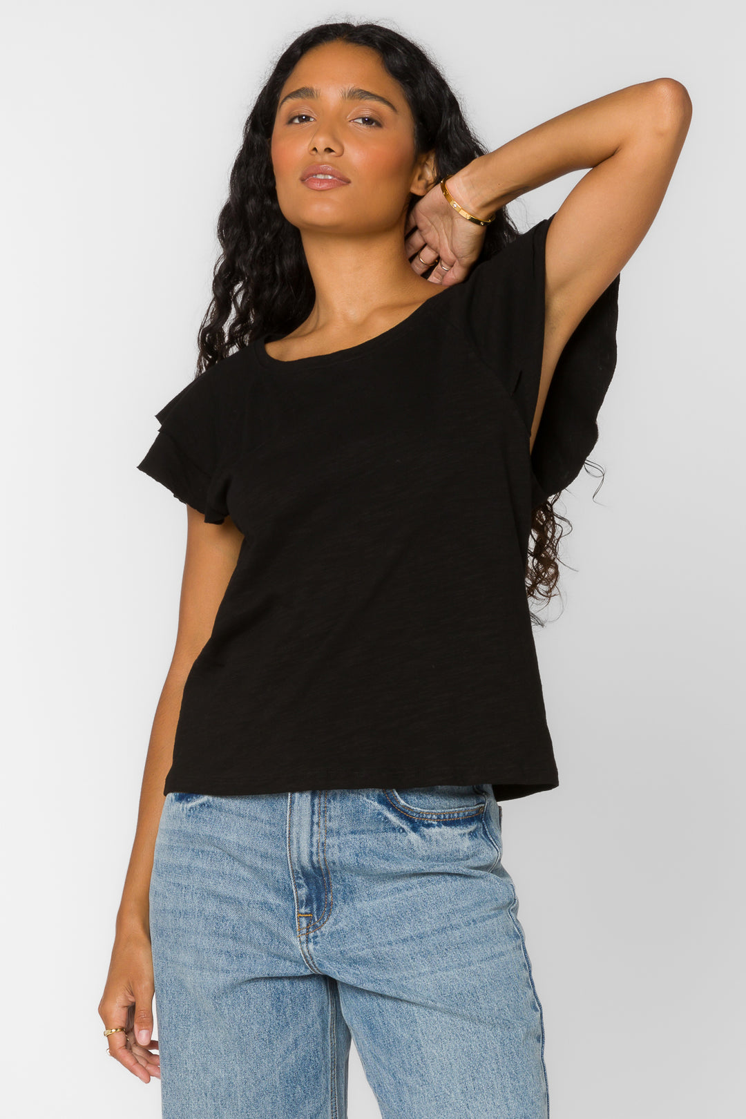 Sunny Black Tee - Tops - Velvet Heart Clothing