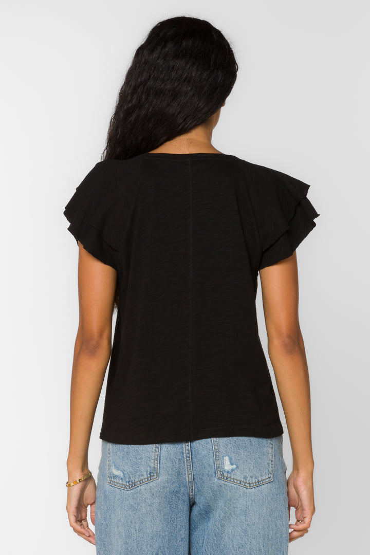 Sunny Black Tee - Tops - Velvet Heart Clothing