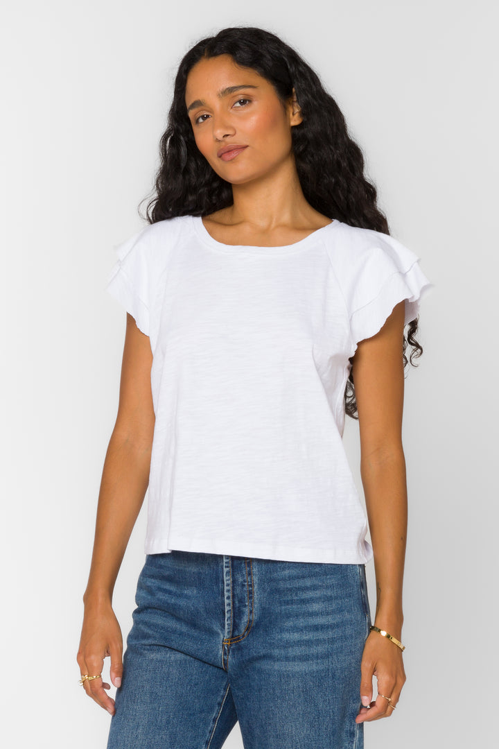 Sunny Optic White Tee - Tops - Velvet Heart Clothing