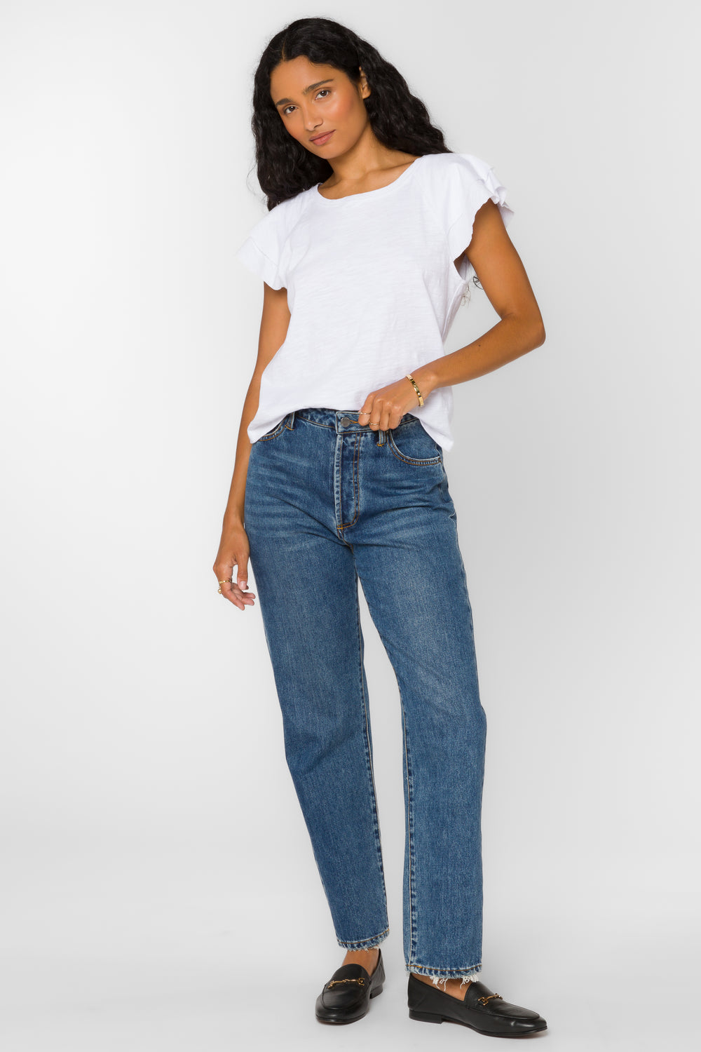 Sunny Optic White Tee - Tops - Velvet Heart Clothing