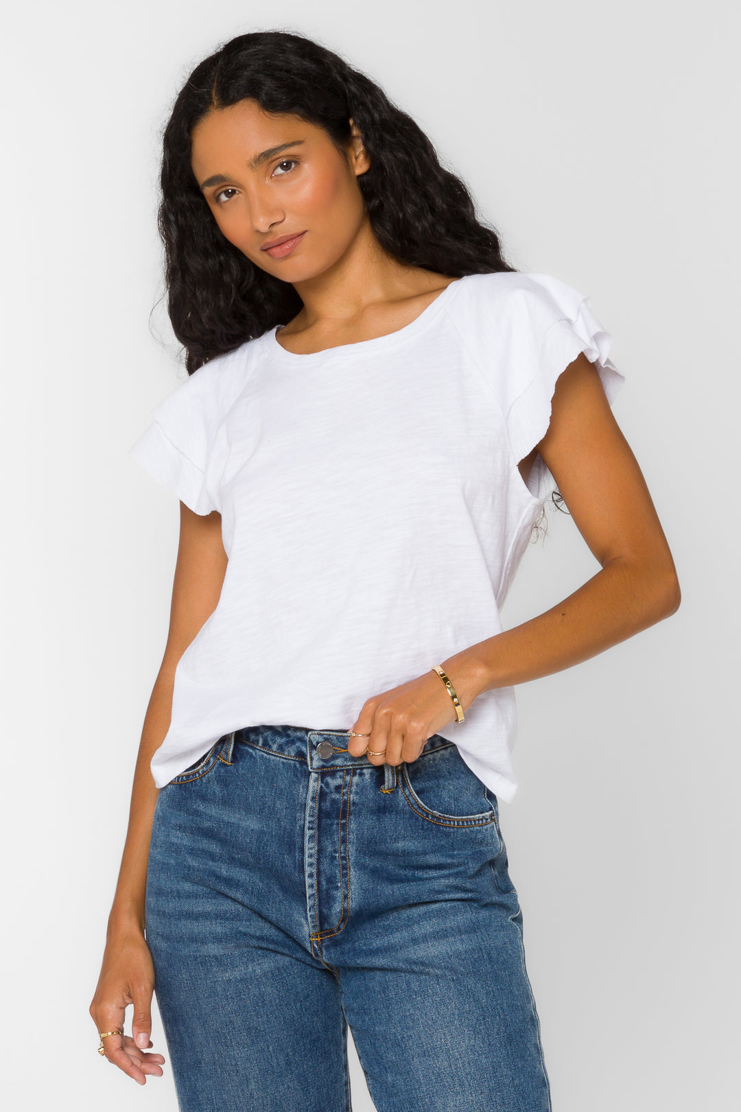 Sunny Optic White Tee - Tops - Velvet Heart Clothing