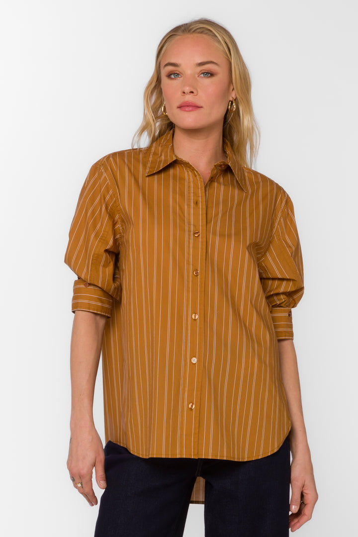 Suri Cinnamon Stripe Shirt