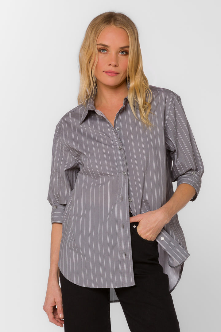 Suri Grey Stripe Shirt