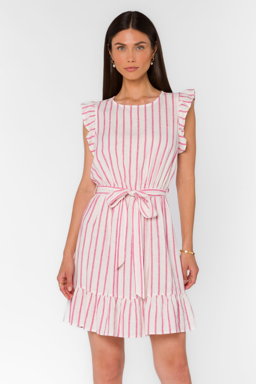 Tabatha Fuchsia Stripe Dress - Dresses - Velvet Heart Clothing