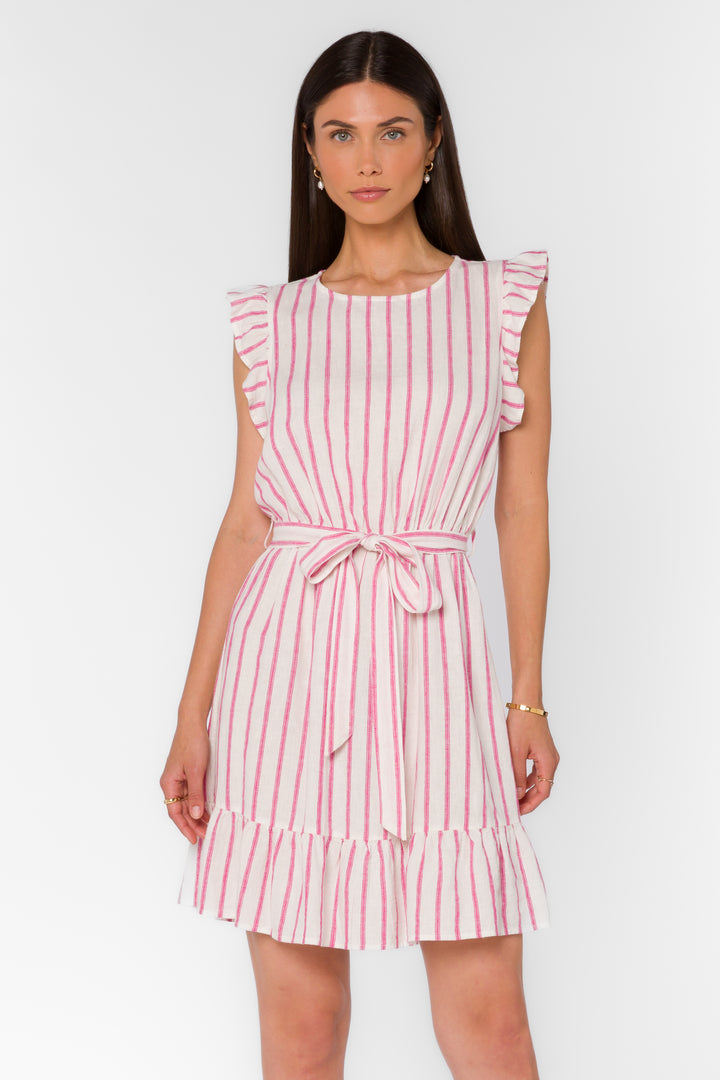 Tabatha Fuchsia Stripe Dress - Dresses - Velvet Heart Clothing