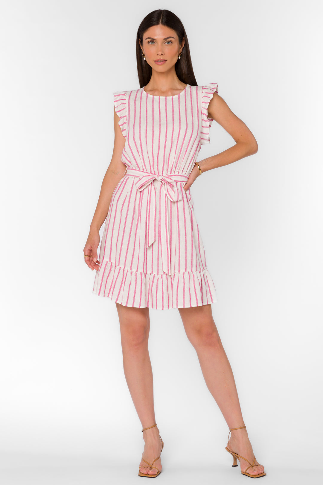Tabatha Fuchsia Stripe Dress - Dresses - Velvet Heart Clothing