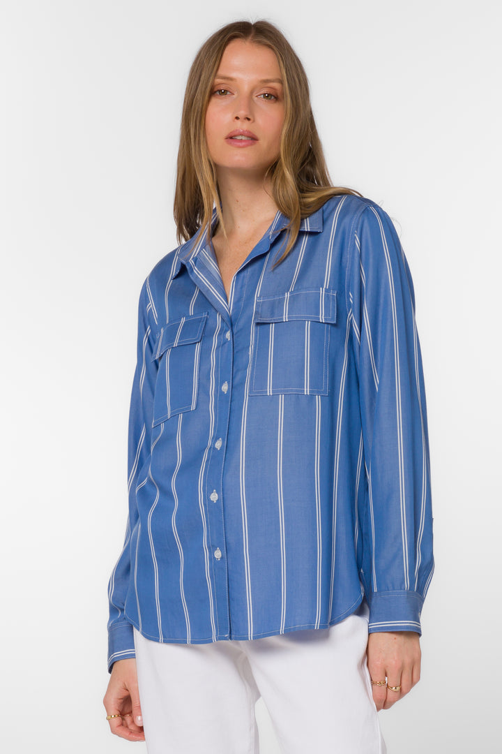 Talma Periwinkle Shirt - Tops - Velvet Heart Clothing