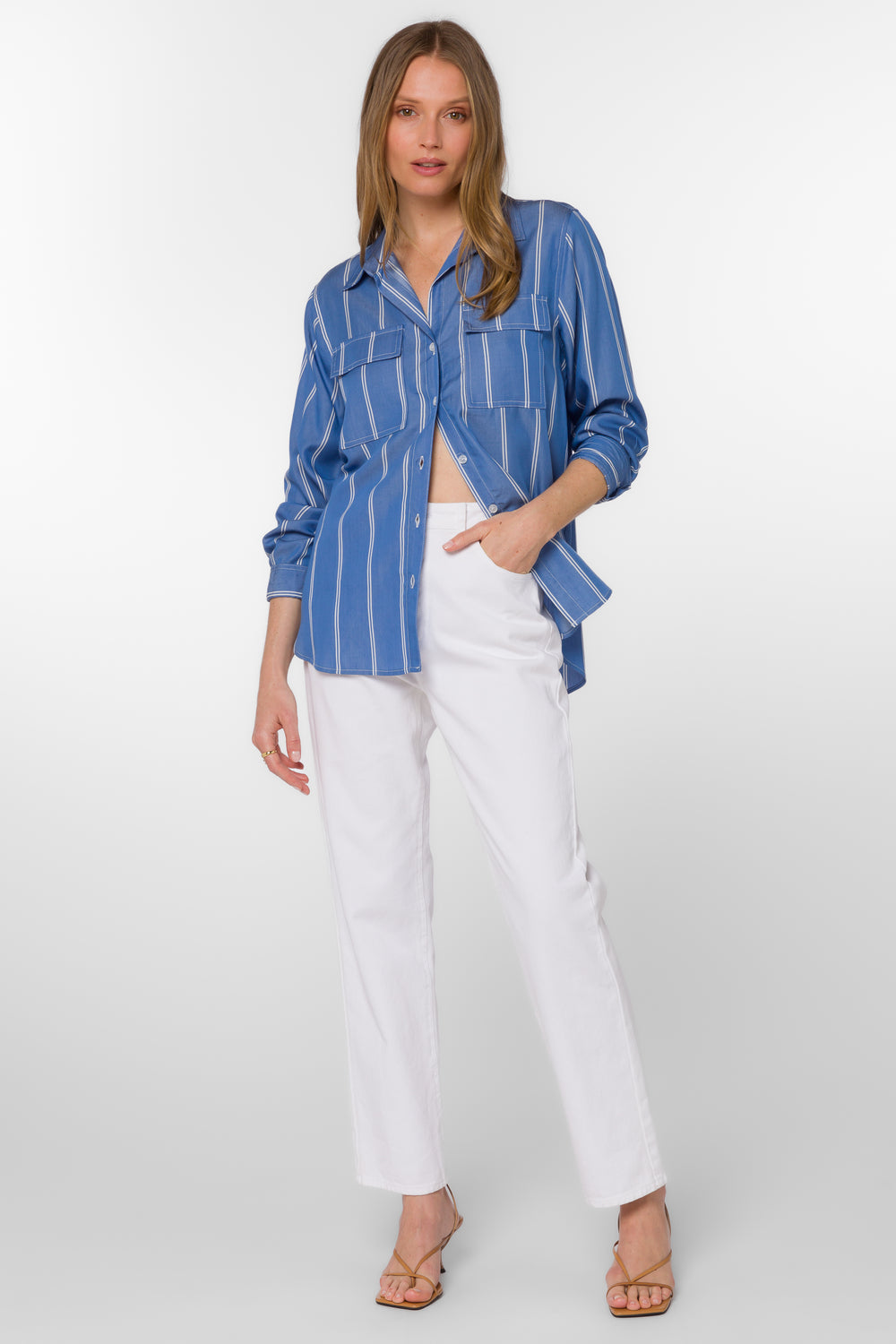 Talma Periwinkle Shirt - Tops - Velvet Heart Clothing