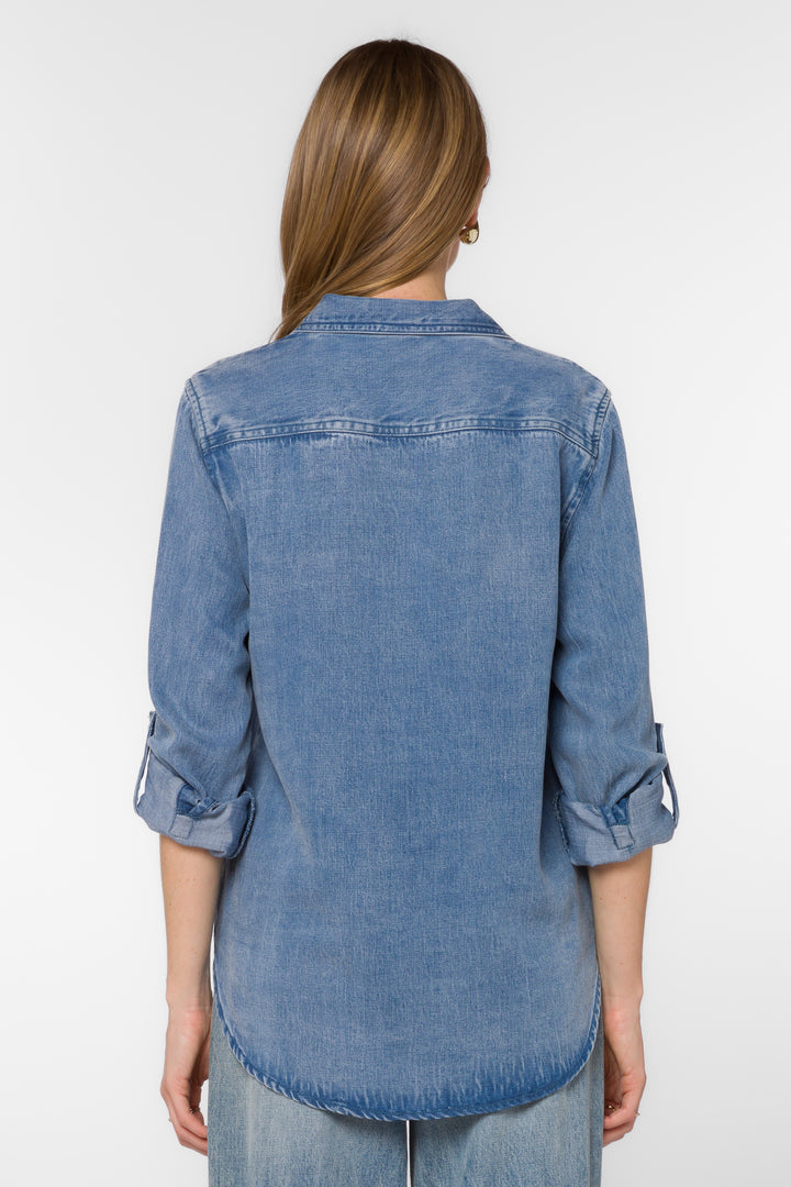 Talma Uptown Blue Shirt - Tops - Velvet Heart Clothing