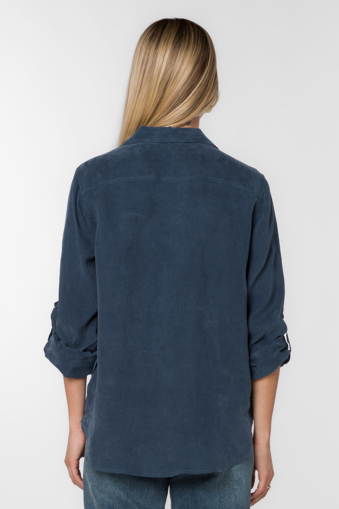 Talma Navy Shirt - Tops - Velvet Heart Clothing