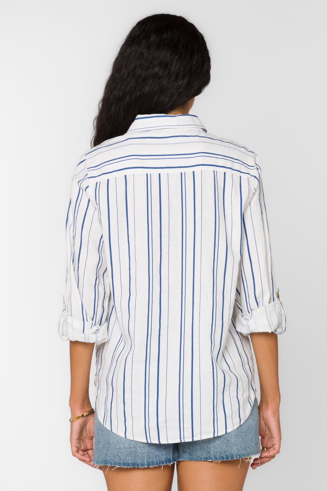 Talma Navy Stripe Shirt - Tops - Velvet Heart Clothing