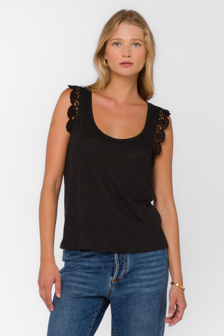 Waverly Black Tank - Tops - Velvet Heart Clothing