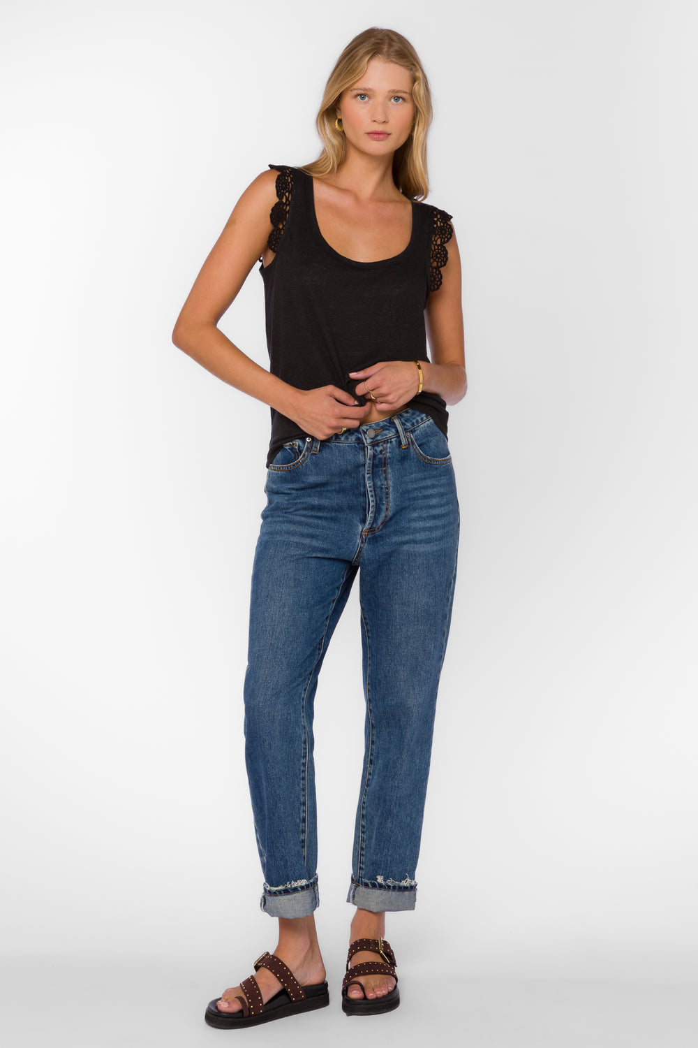 Waverly Black Tank - Tops - Velvet Heart Clothing