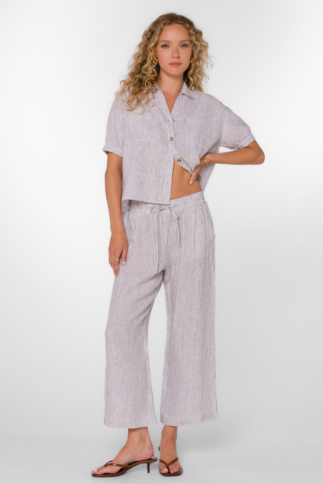 Wendy Black Stripe Pants - Pants - Velvet Heart Clothing