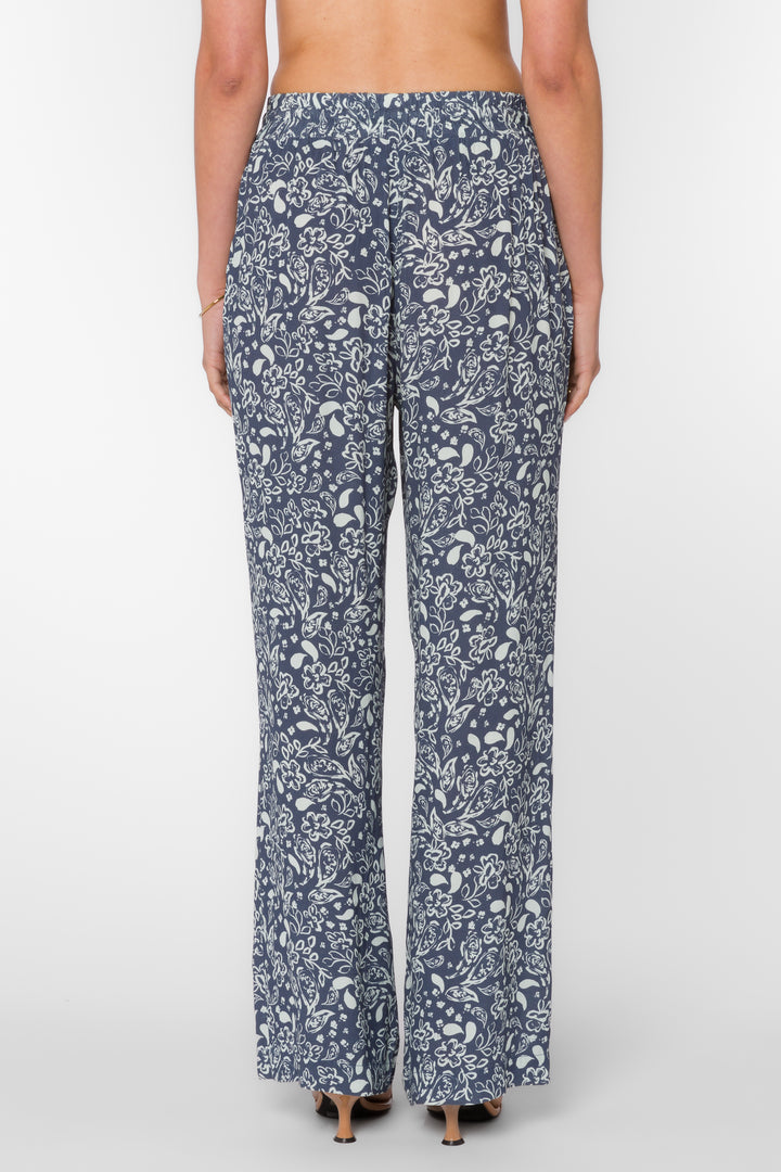 Wendy Navy Floral Pants - Bottoms - Velvet Heart Clothing