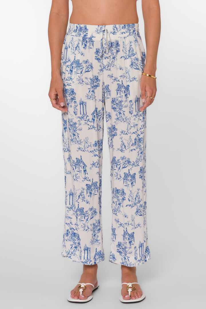 Wendy Blue Toile Pants - Pants - Velvet Heart Clothing