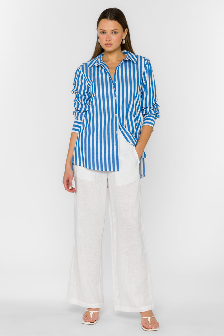 Westerly Blue White Stripe Shirt - Tops - Velvet Heart Clothing