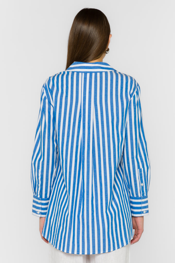 Westerly Blue White Stripe Shirt - Tops - Velvet Heart Clothing