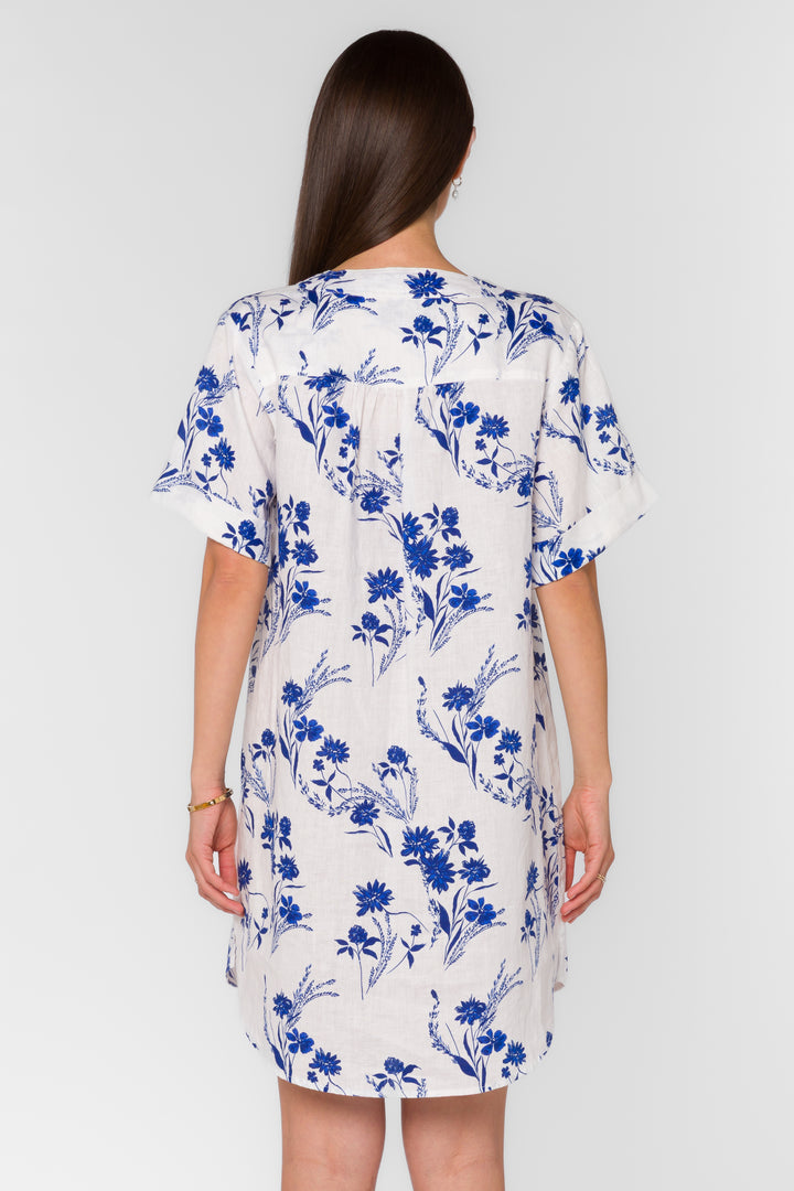 Wilda Blue Floral Patch Dress - Dresses - Velvet Heart Clothing