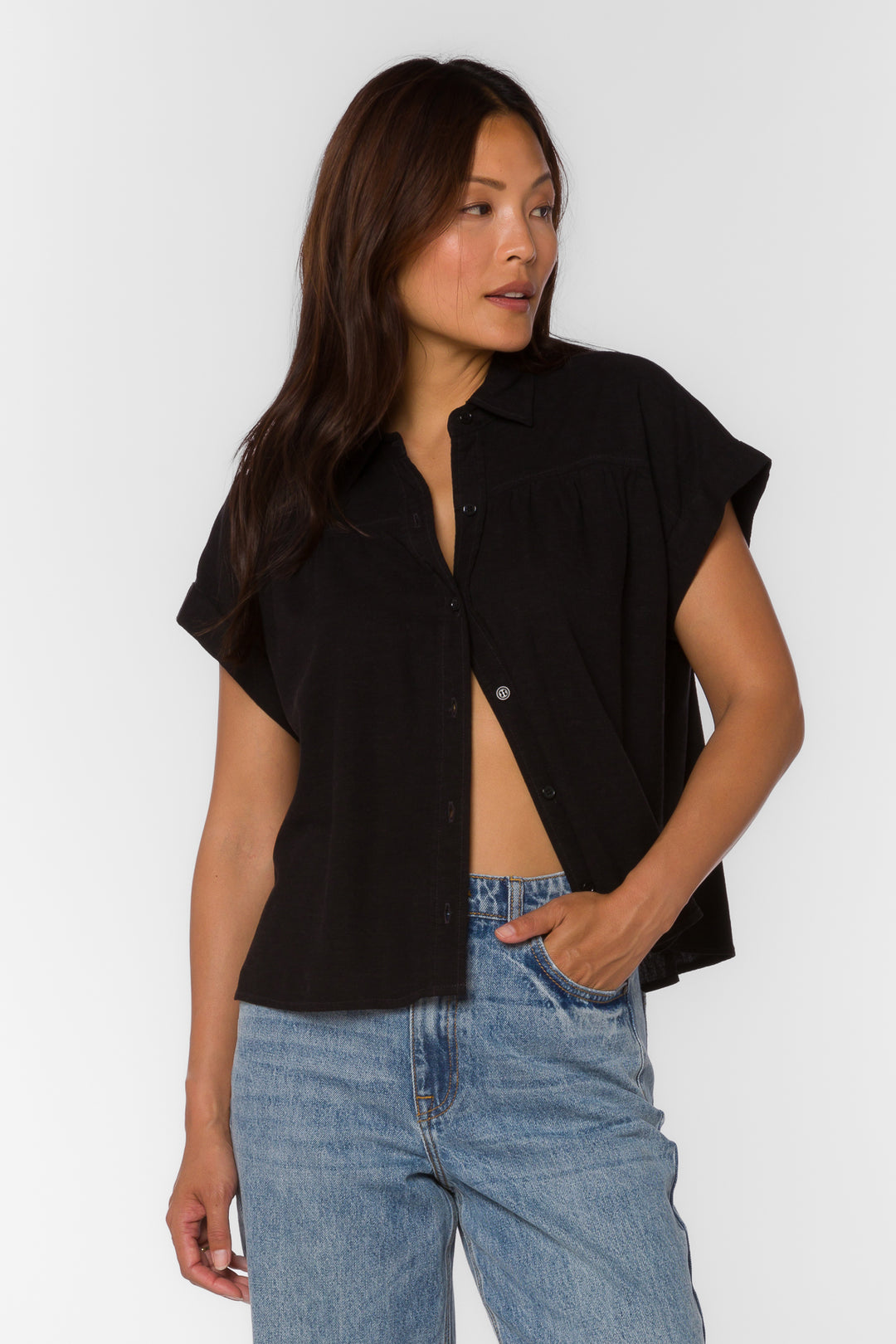 Xander Black Shirt - Tops - Velvet Heart Clothing
