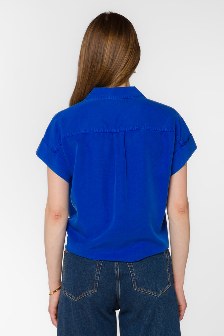 Zuria Marine Blue Shirt - Tops - Velvet Heart Clothing