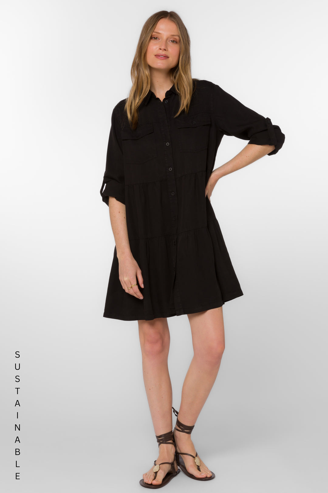 Bree Black Tencel™ Dress - Dresses - Velvet Heart Clothing