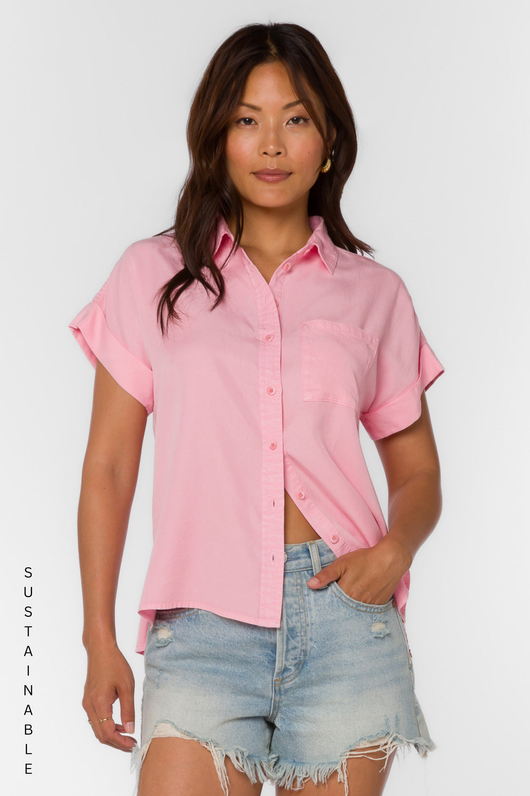 Edison Candy Pink Shirt - Tops - Velvet Heart Clothing