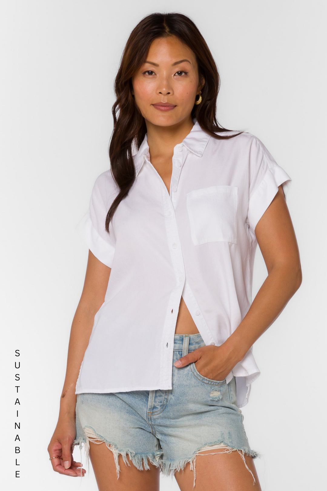 Edison Optic White Shirt - Tops - Velvet Heart Clothing