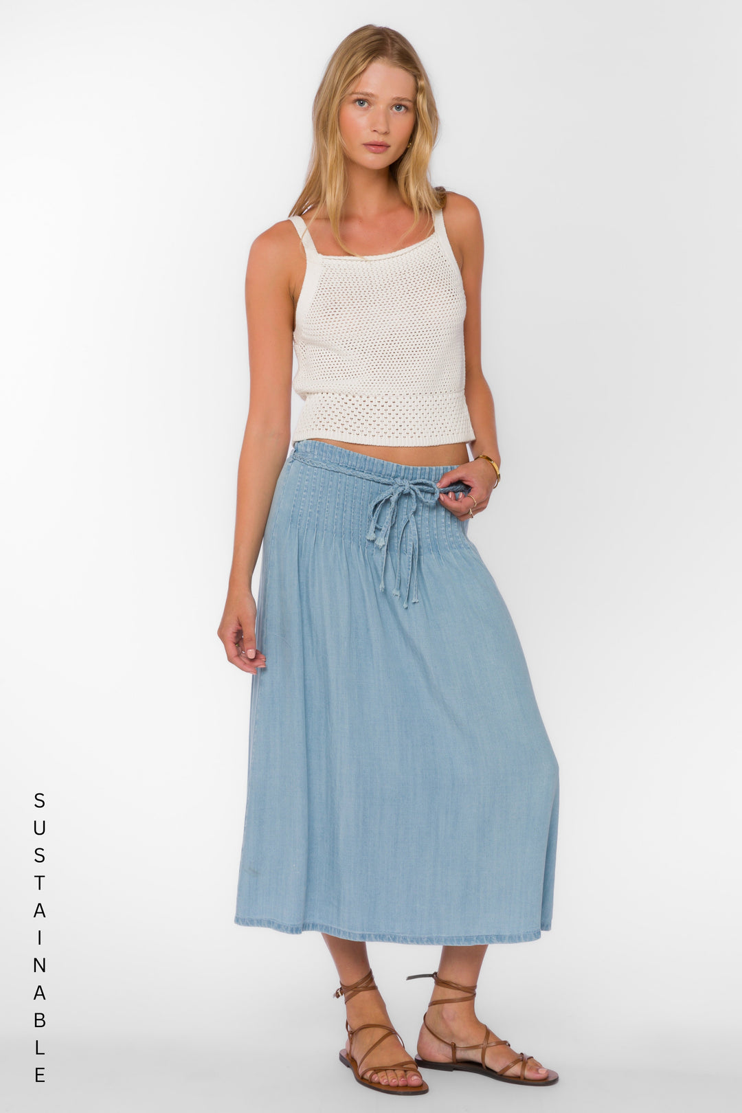 Francesca Classic Indigo Skirt - Bottoms - Velvet Heart Clothing