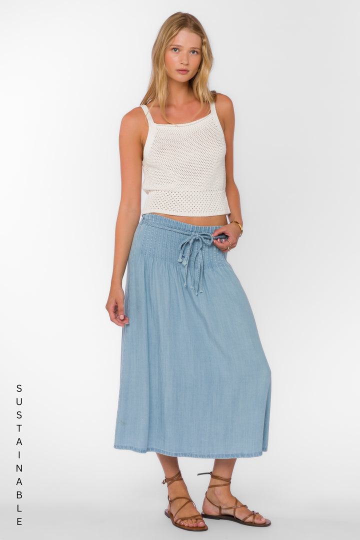 Francesca Classic Indigo Skirt - Bottoms - Velvet Heart Clothing