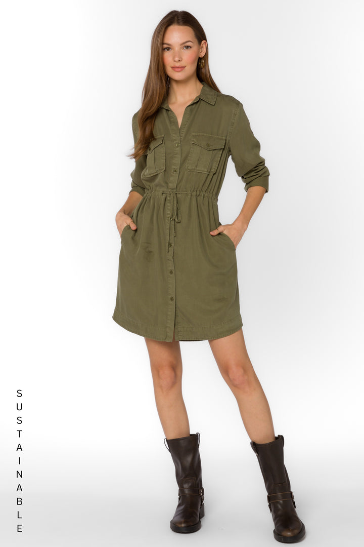 Lois Burnt Olive Dress - Dresses - Velvet Heart Clothing