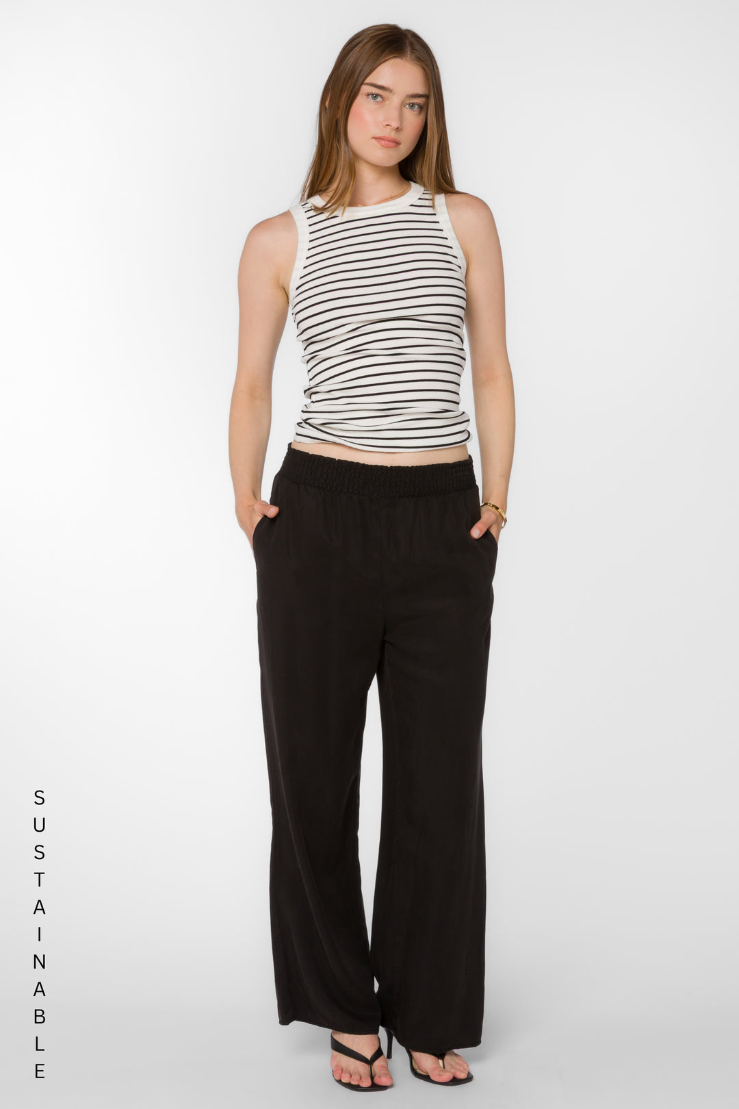 Morelia Black Tencel™ Pants - Bottoms - Velvet Heart Clothing
