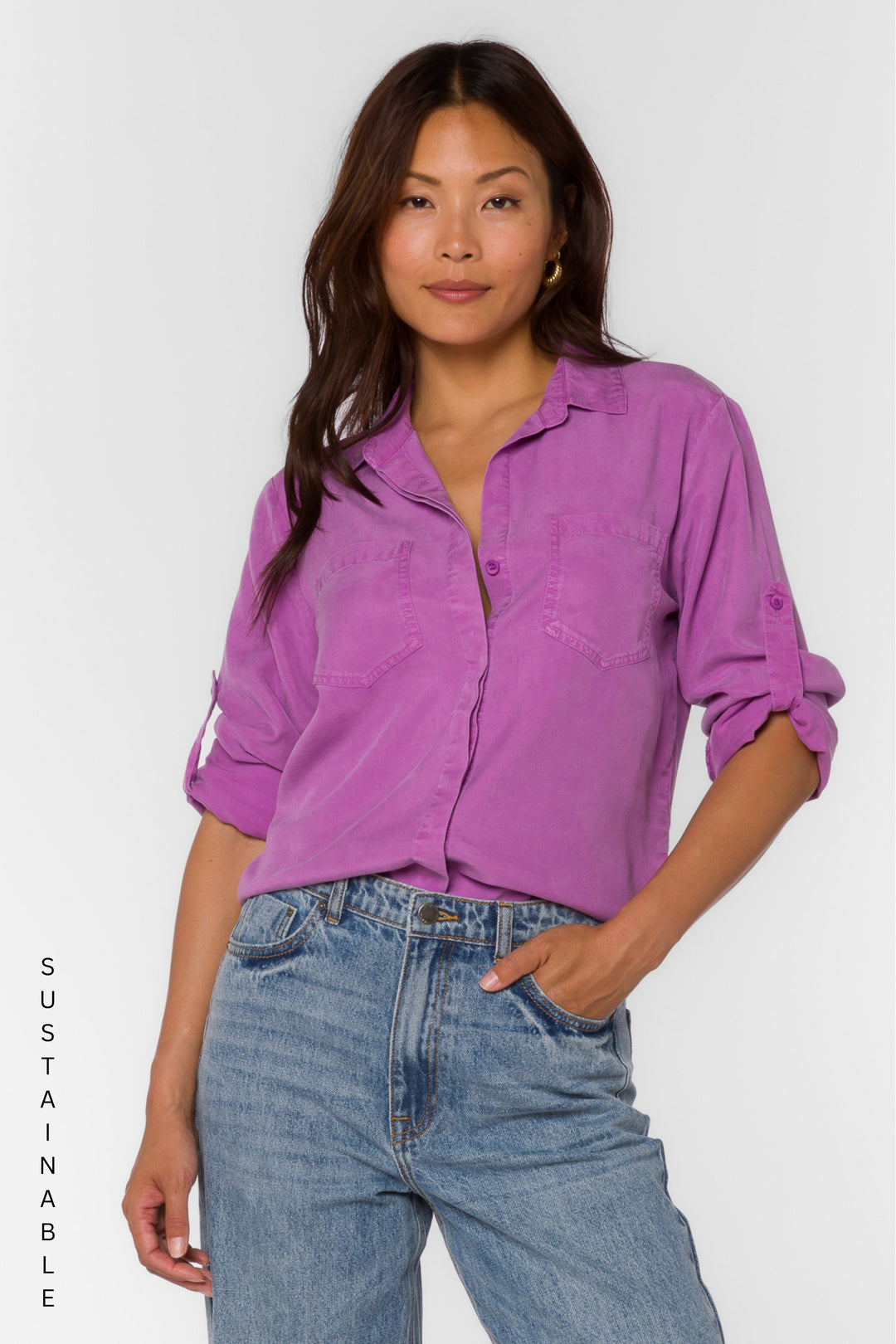 Riley Lavender Bloom Shirt - Tops - Velvet Heart Clothing