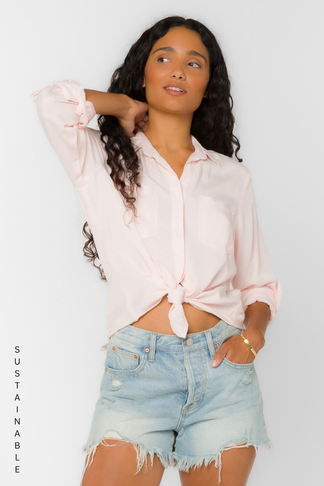Riley Pink Mist Shirt - Tops - Velvet Heart Clothing