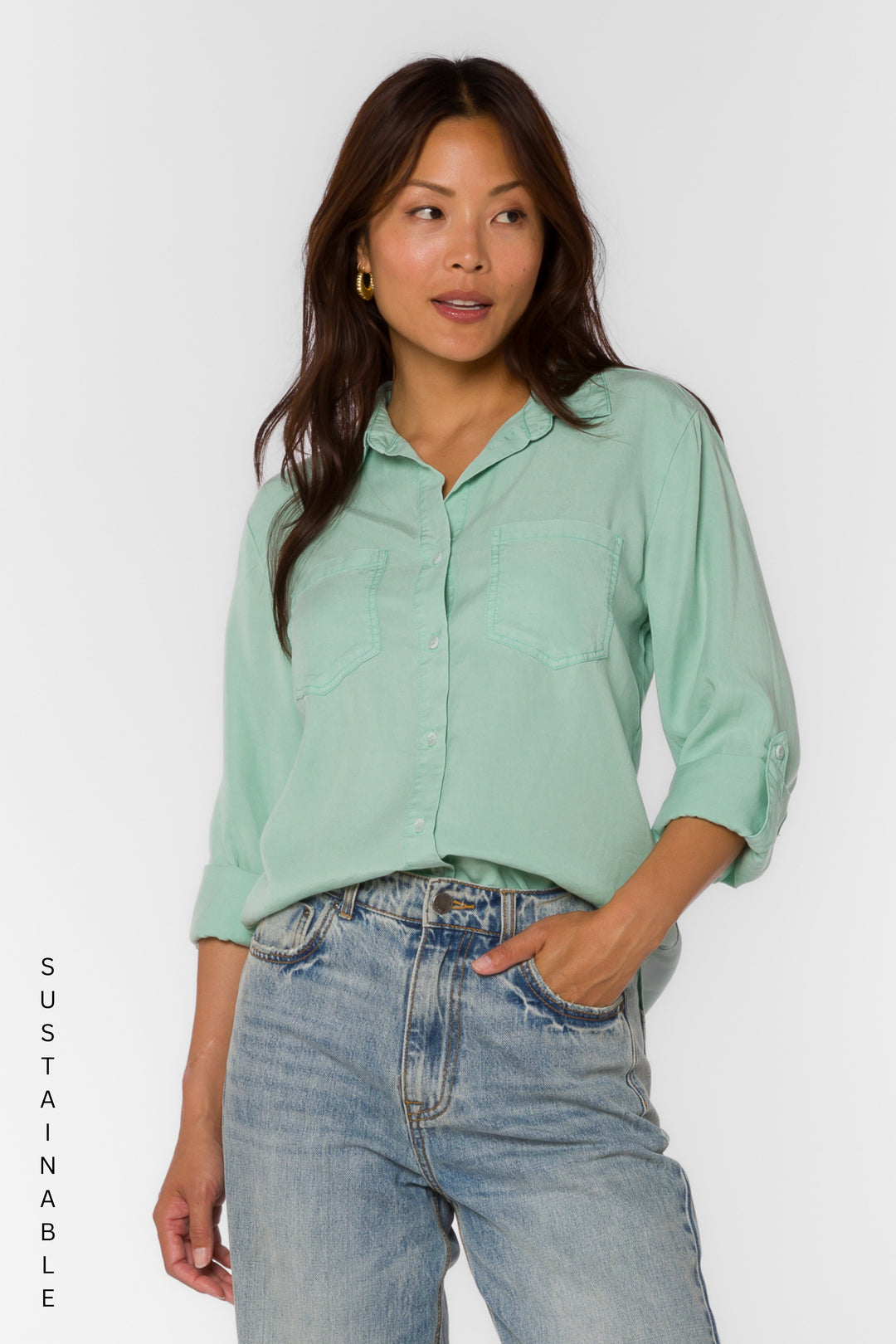 Sirena Spearmint Shirt - Tops - Velvet Heart Clothing