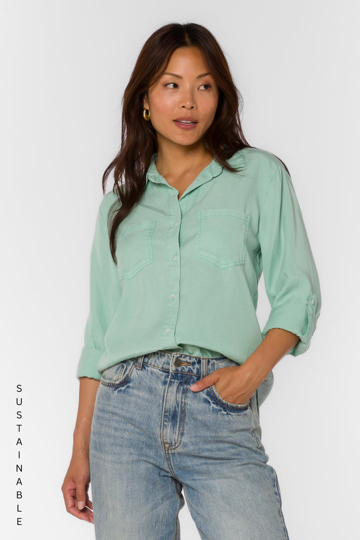 Sirena Spearmint Shirt - Tops - Velvet Heart Clothing