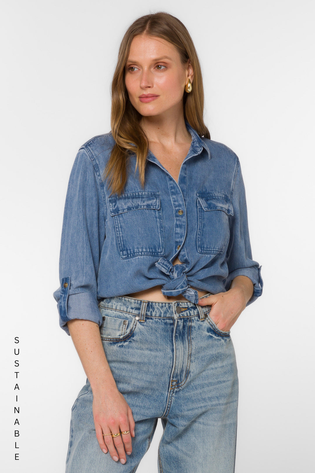 Talma Uptown Blue Shirt - Tops - Velvet Heart Clothing